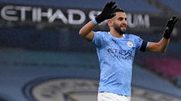 Riyad Mahrez adalah salah satu pemain kunci Manchester City dalam meraih gelar Liga Inggris musim lalu. Pemain berkebangsaan Ajazair ini juga berjasa bawa The Citizen ke partai puncak Liga Champions walapun harus ditundukkan Chelsea. (Foto: AFP/Pool/Michael Regan)