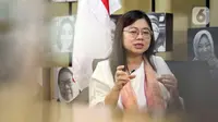 Ketua Komnas Perempuan Andy Yentriyani saat dipotret Liputan6.com di Jakarta, Sabtu (23/12/2023). (Liputan6.com/Angga Yuniar)