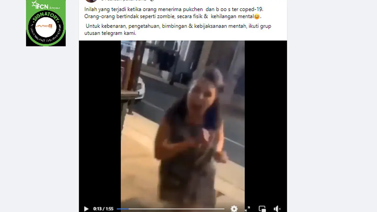 Cek Fakta Liputan6.com menelusuri klaim video seorang bertindak seperti zombie setelah disuntik vaksin booster