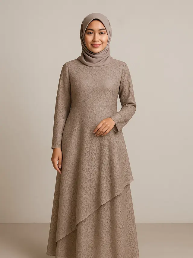 Model Gamis Brokat Full Layer Depan 2025/Ilustrasi AI