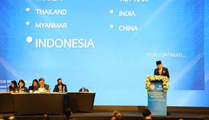 Wamenlu RI Arrmanatha Christiawan Nasir pada Sesi Tingkat Tinggi International Conference on Global Partnership against Online Scams yang digelar di Bangkok, Rabu (17/12/2025). (Dok. Kemlu)