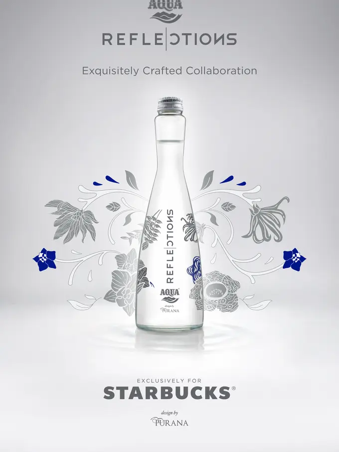 Starbucks dan AQUA Reflections suguhkan kolaborasi eksklusif dengan meluncurkan Reflections botol edisi khusus.