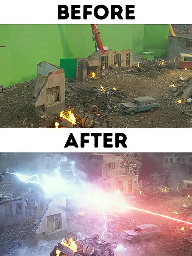 film Hollywood sebelum dan sesudah editing (foto: Brightside)