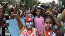 Mahasiswa Papua yang tergabung dalam Aliansi Mahasiswa Anti Rasisme, Kapitalisme, Kolonialisme, dan Militerisme berunjuk rasa di depan Istana Merdeka, Jakarta, Rabu (28/8/2019). Mereka menuntut diberikan hak untuk menentukan nasib sendiri melalui referendum. (Liputan6.com/Angga Yuniar)