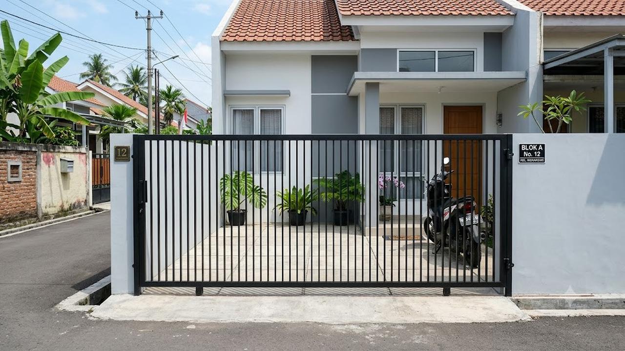 Model Gerbang Besi Hollow untuk Rumah Tipe 36/AI Generated