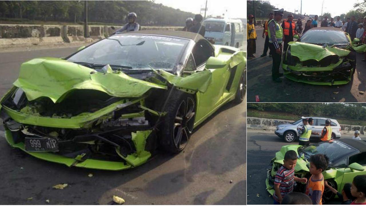 Lamborghini Hotman Paris Kecelakaan di Tol Ancol