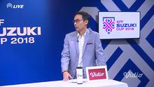 Redaktur Pelaksana Bola.com, Erwin Fitriansyah, tampil sebagai komentator Piala AFF 2018 di Vidio.com.