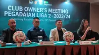 Club Owner's Meeting Pegadaian Liga 2 2023/2024 digelar di Century Park Hotel, Jakarta, Selasa (19/12/2023) malam. (Bola.com/Hery Kurniawan)