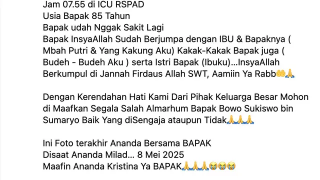 Unggahan Kristina. (Foto: Dok. Instagram @kristinadangdut)