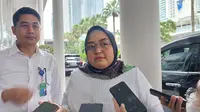 Direktur Jenderal Pembinaan Hubungan Industrial dan Jaminan Sosial Ketenagakerjaan (PHI Jamsos) Kementerian Ketenagakerjaan Indah Anggoro Putri di Hotel Pullman, Jakarta, Senin (15/5/2023). Indah mengatakan RUU PPRT memberikan jaminan kesehatan dan keamanan kerja bagi para PRT. (Arief/Liputan6.com)