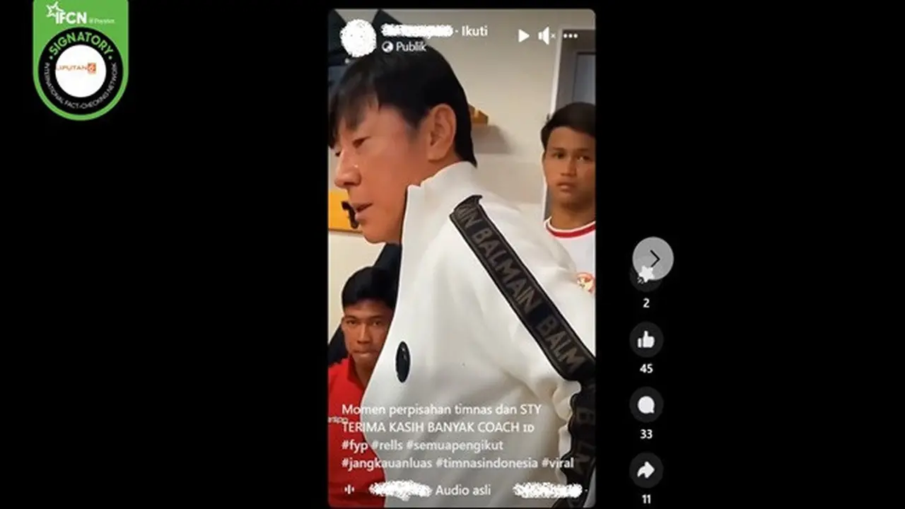 Gambar tangkapan layar video yang diklaim momen perpisahan Shin Tae-yong dengan Timnas Indonesia. (sumber: Facebook)
