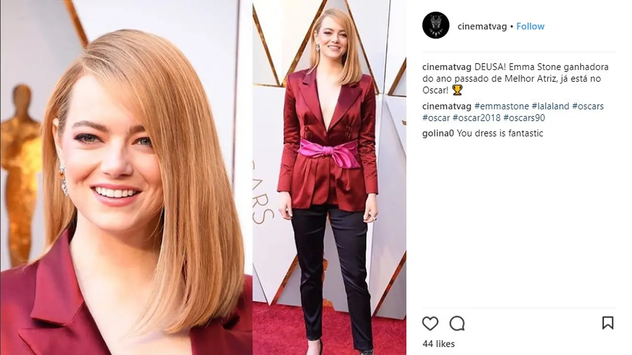 Tanpa Gaun Mewah, Ini Gaya Sederhana Emma Stone di Oscar 2018