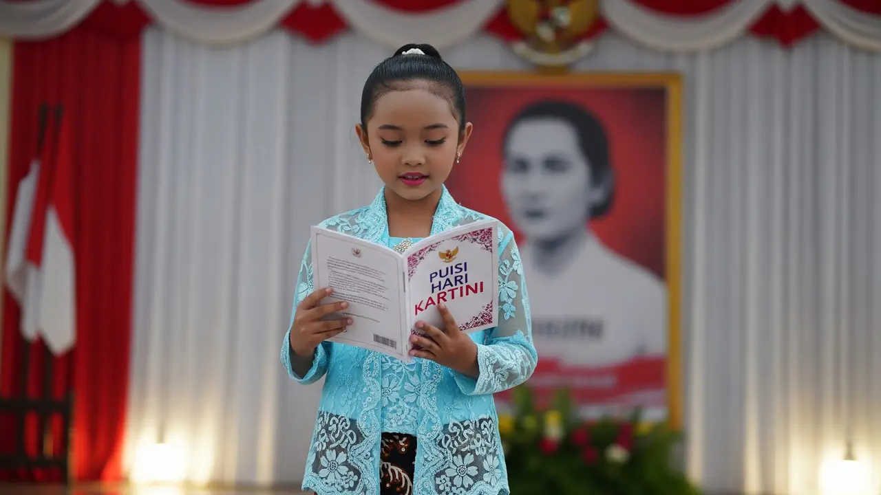 Ilustrasi Membaca Puisi tentang Hari Kartini/Gemini AI