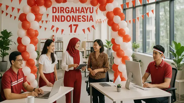 Dekorasi 17 Agustus di Kantor