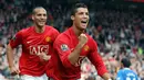 Cristiano Ronaldo akhirnya kembali ke Manchester United setelah 12 musim hijrah dari Old Trafford. Enam musim bersama Manchester United tak dipungkiri sebagai tonggak kesuksesannya hingga kini. Berikut 9 torehan serba pertama CR7 bersama Setan Merah. (Foto: AFP/Andrew Yates)