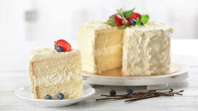 kue putri salju sponge vanilla cake