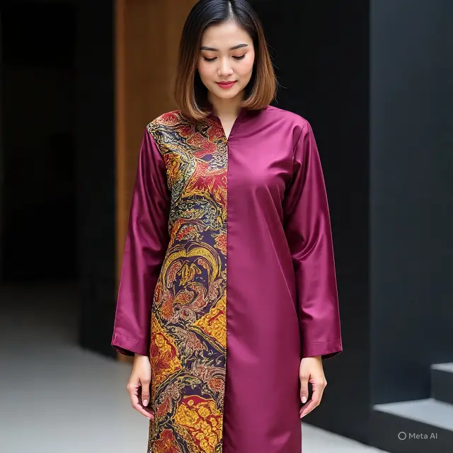 Model Batik Kombinasi Satin