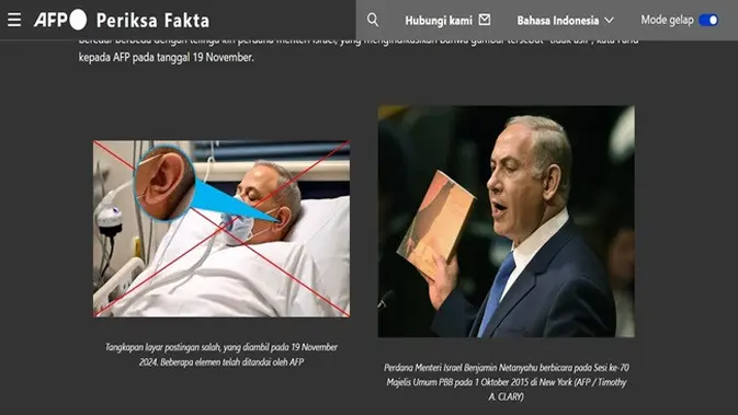 <p>Gambar tangkapan layar artikel dari situs afp.com.</p>