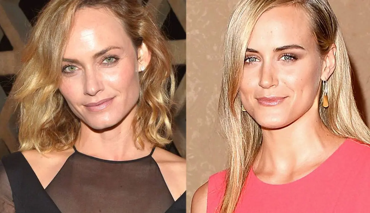 Amber Valletta juga bisa dibilang mirip atau bisa jadi kakak adik dengan Taylor Schilling! (Michael Buckner/Getty Images, Jason Merritt/Getty Images/E! News)
