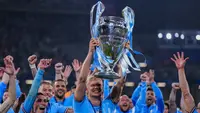 Untungnya di saat Haaland mati kutu di final Liga Champions yang berlangsung di Ataturk Olympic Stadium, Turki pada Minggu 11 Juni 2023 dini hari WIB, ada gelandang Rodri yang menjadi pahlawan. (AP Photo/Manu Fernandez)