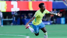 Sepanjang pertandingan, Maroko justru tampil lebih agresif pada babak pertama. Mereka membuka keunggulan lewat gol Ismael Saibari sebelum akhirnya Brasil menyamakan kedudukan melalui Vinícius Júnior. (AP Photo/Adam Hunger)