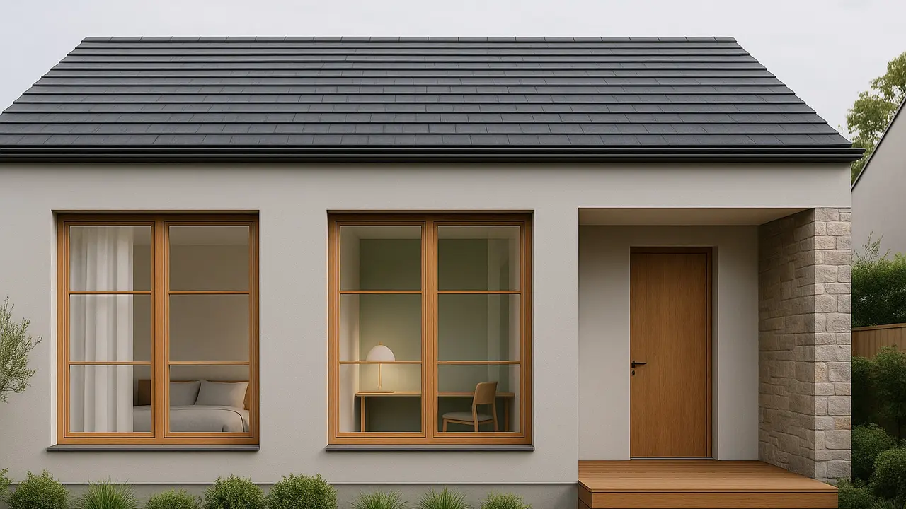Model Rumah 9x6 Meter Dua Kamar Tidur dengan Ruang Kerja