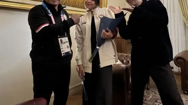 Mikha Angelo saat Temani Gregoria Mariska Tunjung Selama Olimpiade Paris 2024. [@mikha97]