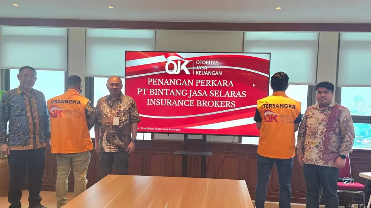 OJK menyelesaikan penyidikan perkara tindak pidana penggelapan premi asuransi pimpinan pialang asuransi PT Bintang Jasa Selaras Insurance Broker. (DOk OJK)