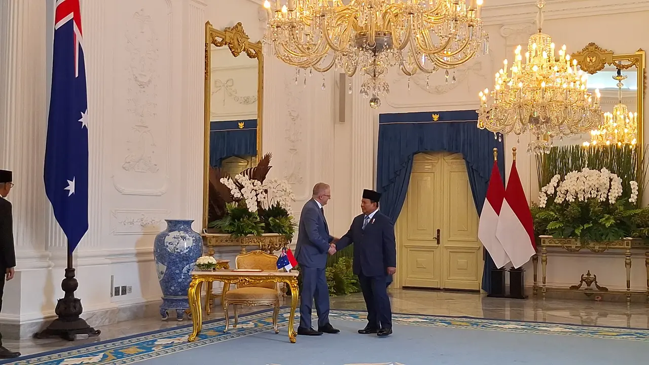 Presiden Prabowo Subianto menerima kunjungan resmi Perdana Menteri (PM) Australia, Anthony Albanese di Istana Merdeka Jakarta, Kamis (15/5/2025).