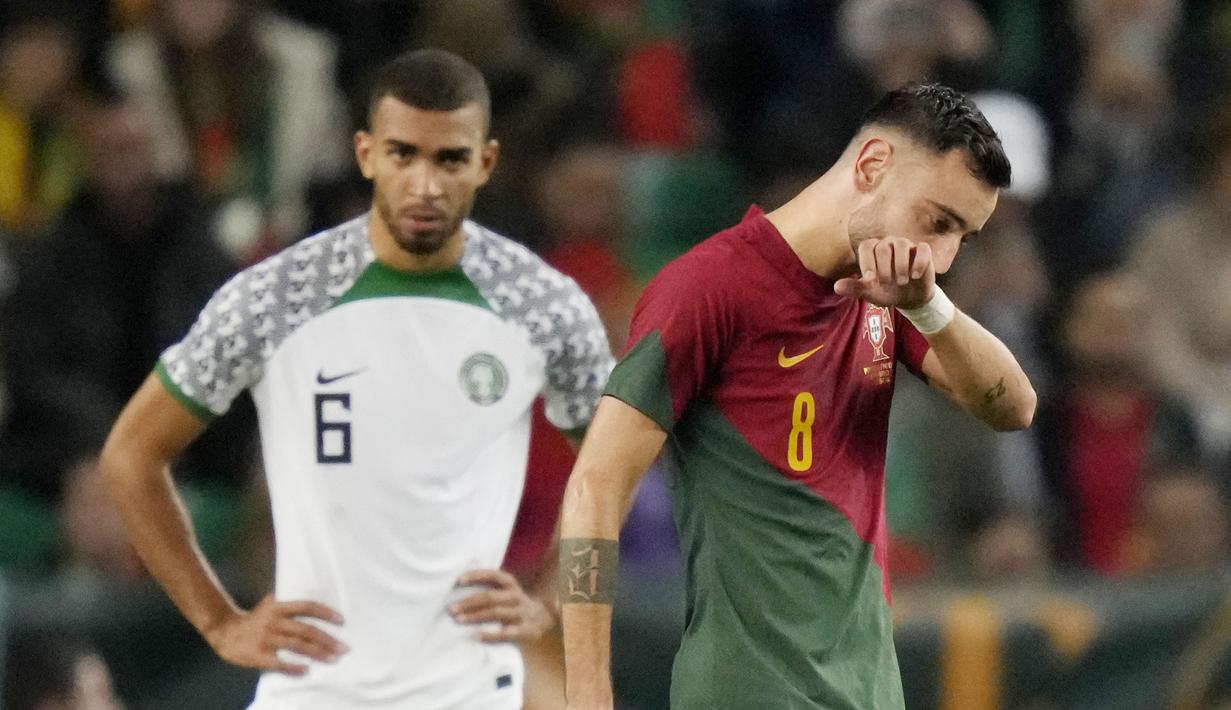 Portugal sukses menghajar Nigeria dalam laga pemanasan terakhir sebelum Piala Dunia 2022, Estadio Jose Alvalade, Jumat, (18/11/2022). (AP/Armando Franca)