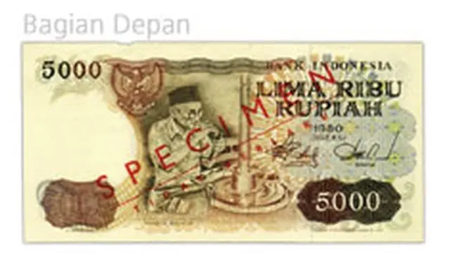 Uang kertas pecahan Rp5.000 Tanda Tahun 1980. (Dok Bank Indonesia)