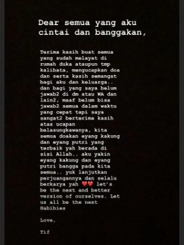 BJ Habibie bersama sang cucu, Tifani Habibie (Foto: Instagram/@tifanihabs)