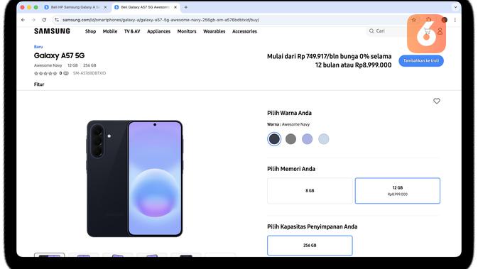 Harga Galaxy A57 5G di Indonesia Muncul di Situs Samsung, Varian 12GB Nyaris Rp 9 Juta