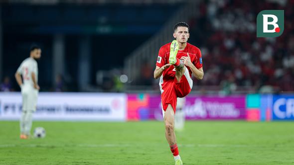 Bek Timnas Indonesia, Justin Hubner, dalam laga melawan Bahrain di SUGBK, Jakarta, Selasa (27/3/2025). (Bola.com/Bagaskara Lazuardi)