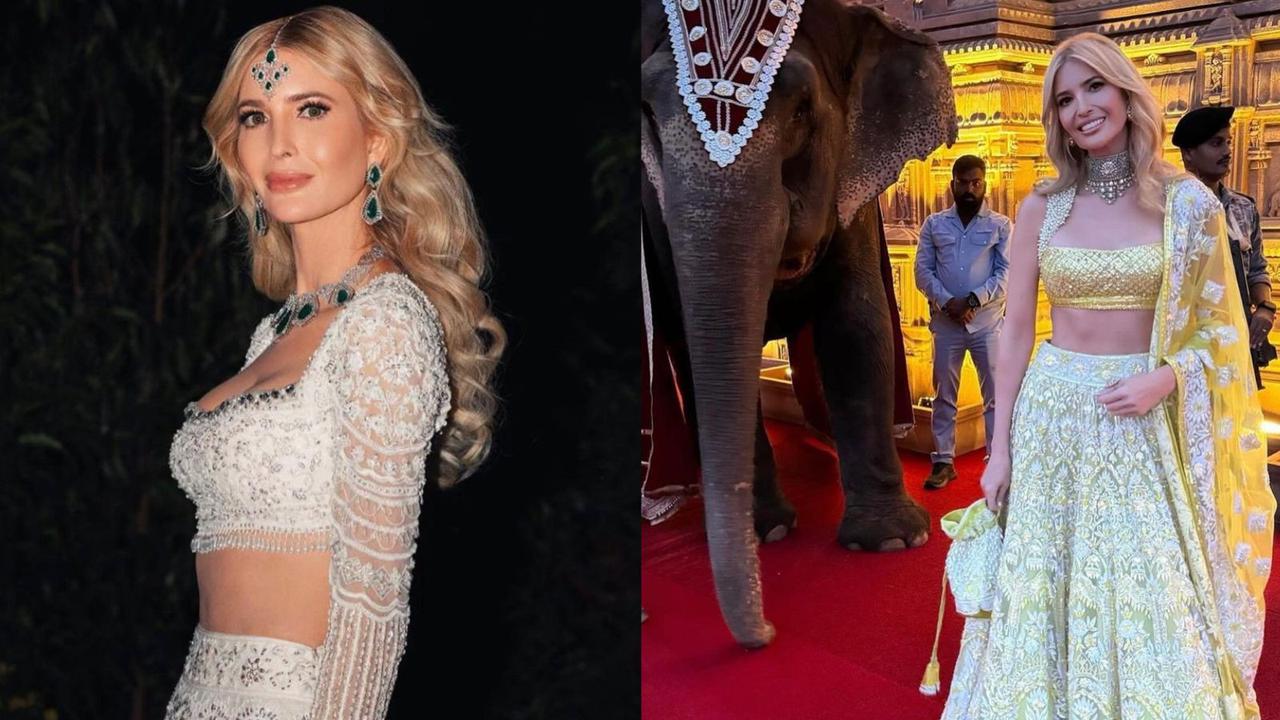 Ivanka Trump mengenakan sari India saat datang ke pesta pra nikah anak Mukesh Ambani