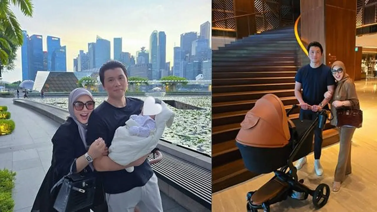 Momen Syahrini dan Reyno Barack Kompak Momong Anak saat di Singapura, Gayanya Jadi Sorotan