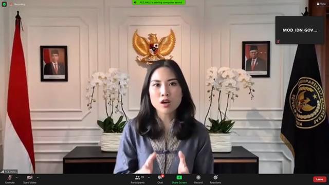 Wakil Menteri Parekraf, Angela H. Tanoesoedibjo, dalam pembukaan pertemuan Friends of Creative Economy (FCE) tanggal 11 November 2020.
