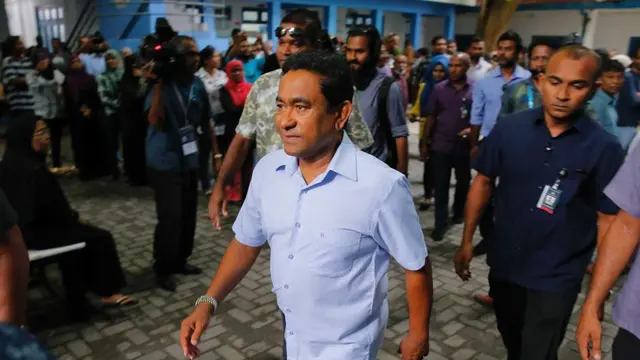 Mantan Presiden Maladewa Abdulla Yameen (AP/Erangga Jayawerdana)