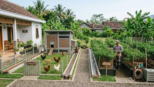 Ternak Ayam dan Kebun Cabai