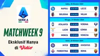 Jadwal dan Live Streaming Serie A 2024/2025 Matchweek 9 di Vidio