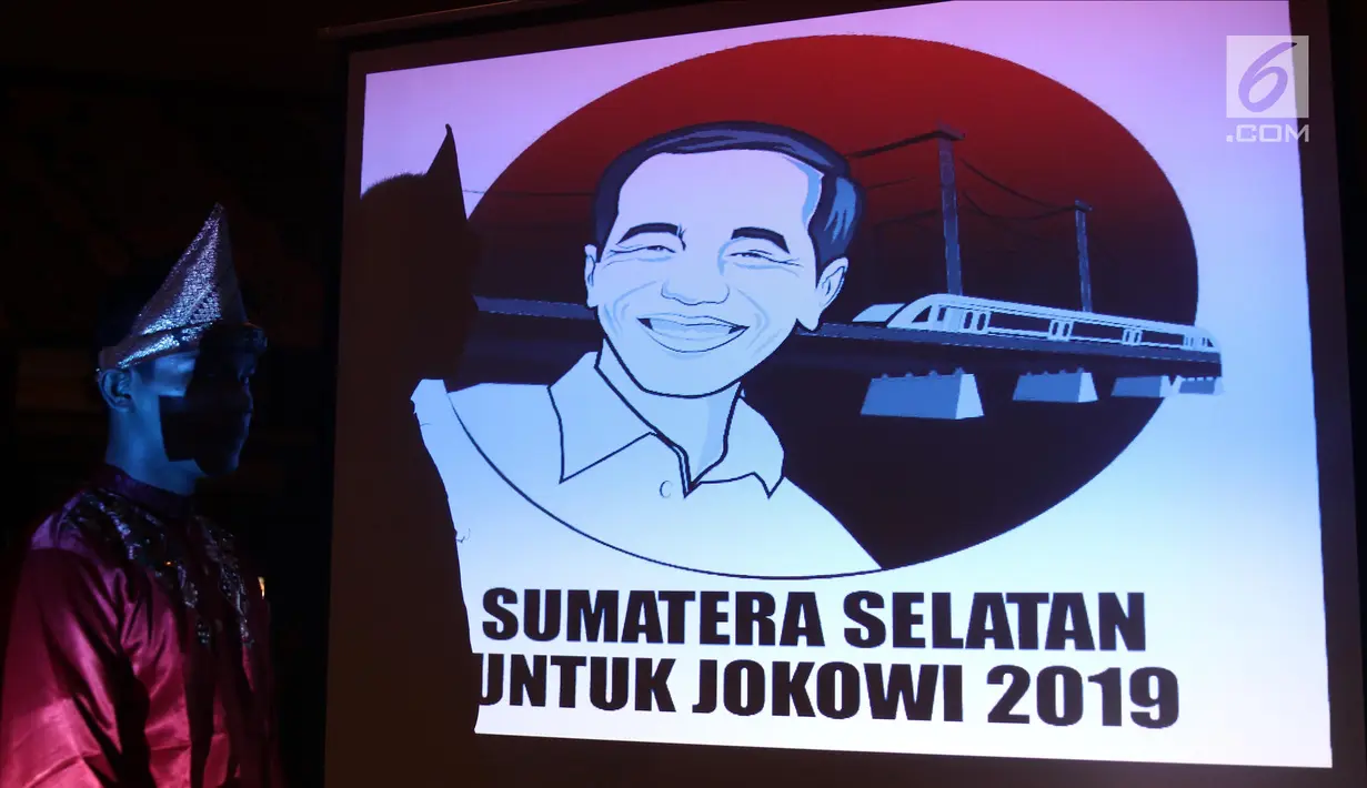 Acara deklarasi dukungan kepada calon presiden Joko Widodo atau Jokowi dan calon wakil presiden Maruf Amin di Jakarta, Sabtu (11/8). Masyarakat Sumatera Selatan (Sumsel) se-Jabodetabek memberikan dukungannya kepada Jokowi. (Liputan6.com/Herman Zakharia)