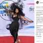 Diana Ross menggunakan dress strapless hitam dan topi besar di kepalanya dalam American Music Awards 2017 (Instagram/@dianaross)