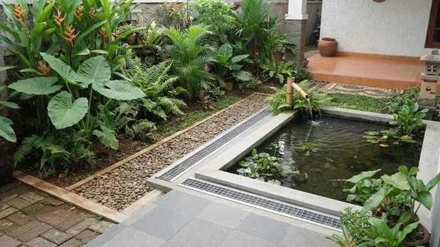 Membuat Saluran Pembuangan Air Dekat Kolam Ikan