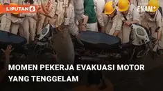Beredar sebuah momen para pekerja selamatkan motor yang tenggelam. Kejadian tersebut berada di sebuah parkiran pertambangan