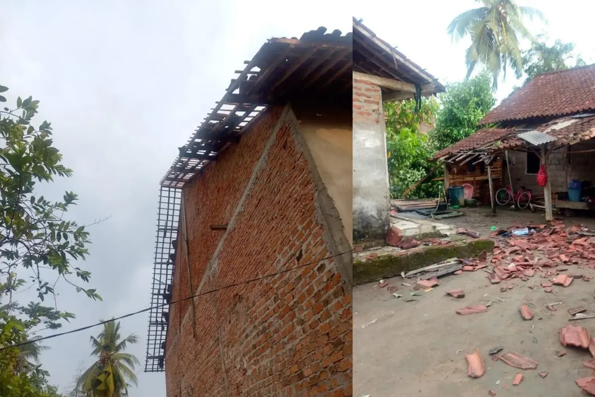 Rumah warga di Lampung rusak diterjang badai