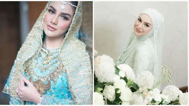 Warna Bajunya Mirip, Ini 6 Beda Pesona Irish Bella di Dua Momen Pernikahannya