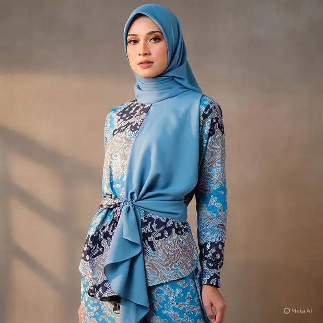 Gamis Batik Pesta Model Ruffle