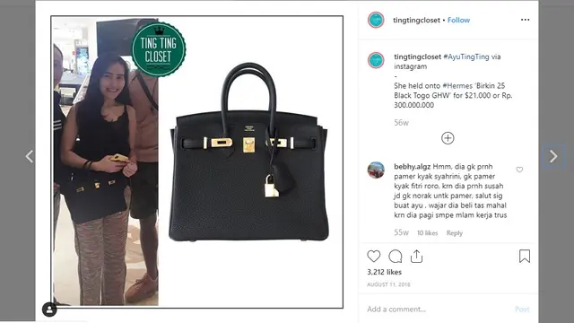 7 Koleksi Tas Mewah Ayu Ting Ting, Harganya Ratusan Juta