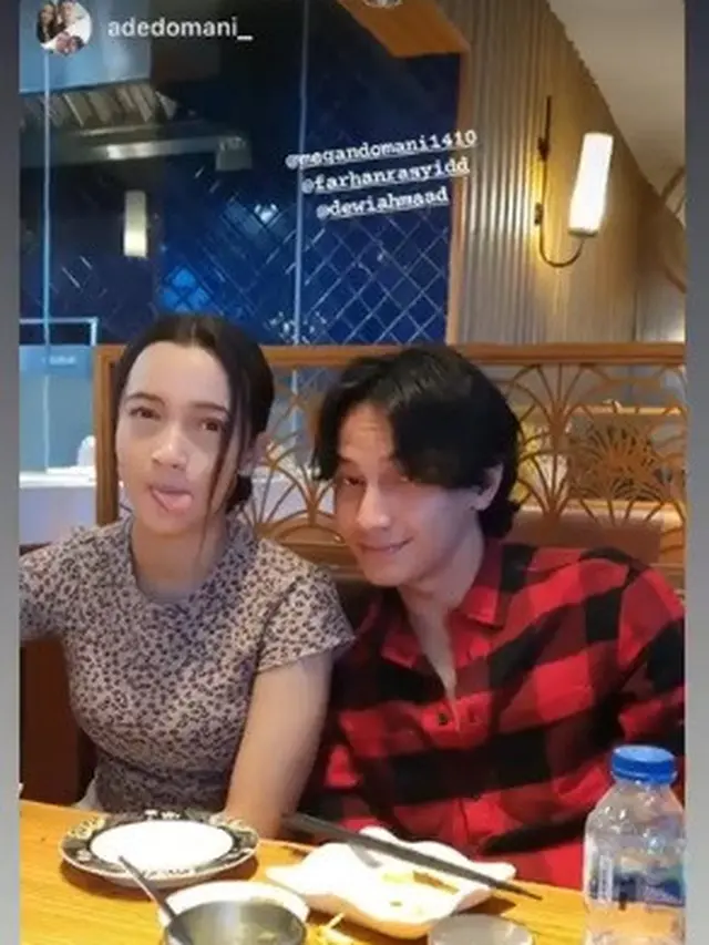Megan Domani dan Farhan Rasyid tetap kompak usai My Love My Enemy tamat (Foto: Instagram/@adedomani_)