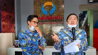 Kepala Ombudsman RI perwakilan Sumsel M Adrian Agustiansyah mengungkapkan fakta-fakta maladministrasi yang dilakukan Bupati Ogan Ilir Ilyas Panji Alam (Liputan6.com / Nefri Inge)